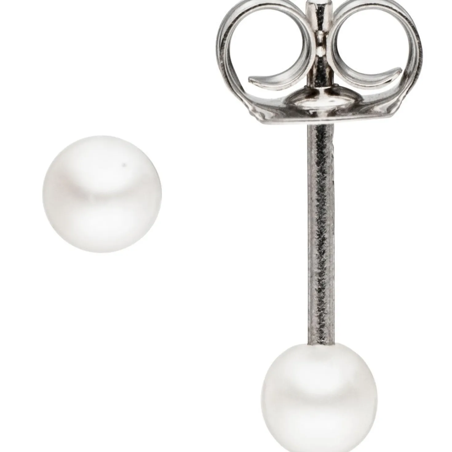 Paar Ohrstecker Ohrschmuck mit kleinen Süßwasser-Zuchtperlen 3-3,5mm, 925 Silber