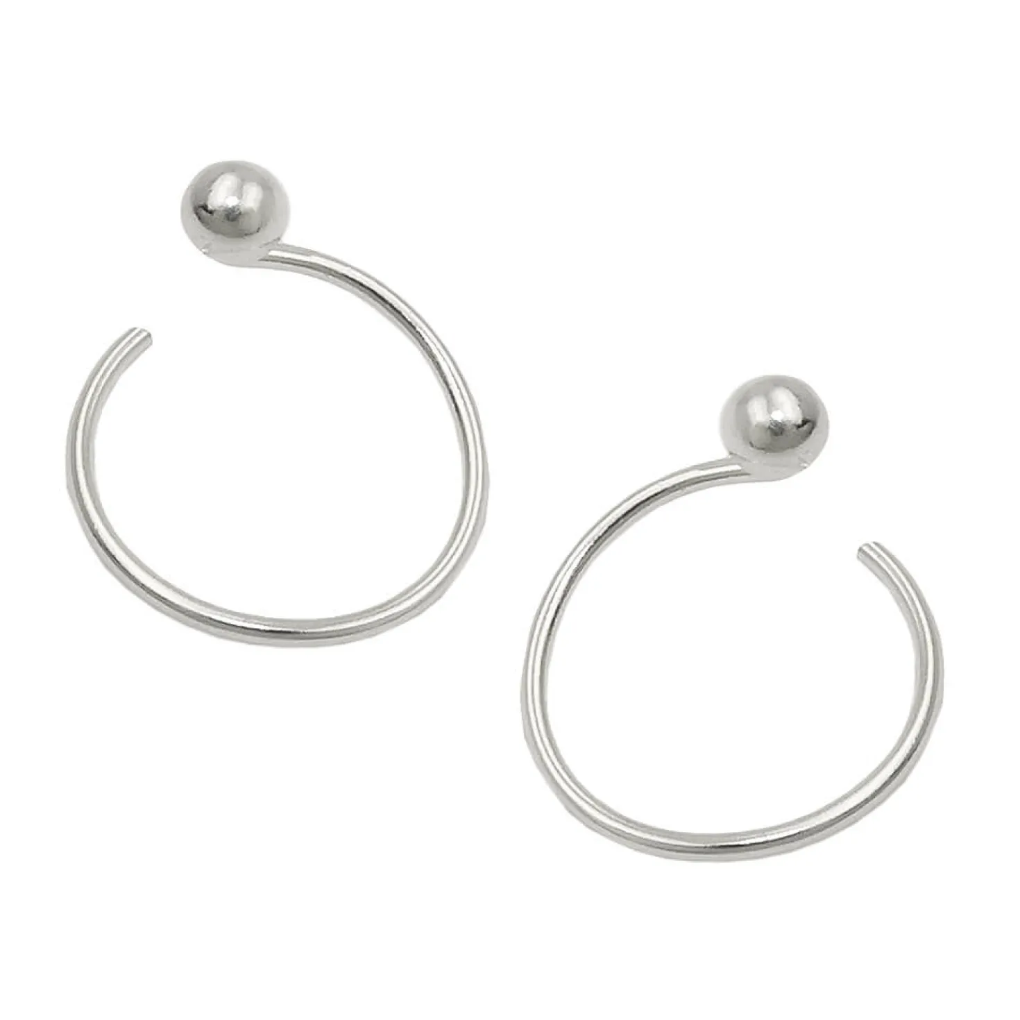 Paar Ohrstecker Ohrspirale 15mm mit Kugel 925 Silber Ohrschmuck Damen