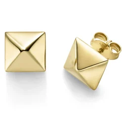 Paar Ohrstecker Pyramide 9mm Ohrschmuck aus 585 Gold Gelbgold schlicht