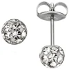 Paar Ohrstecker Stecker Kugel 4,1mm mit Swarovski-Elements weiß Edelstahl Damen