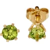 Paar Ohrstecker Stecker mit Peridot grün 4,6mm & 585 Gold Gelbgold