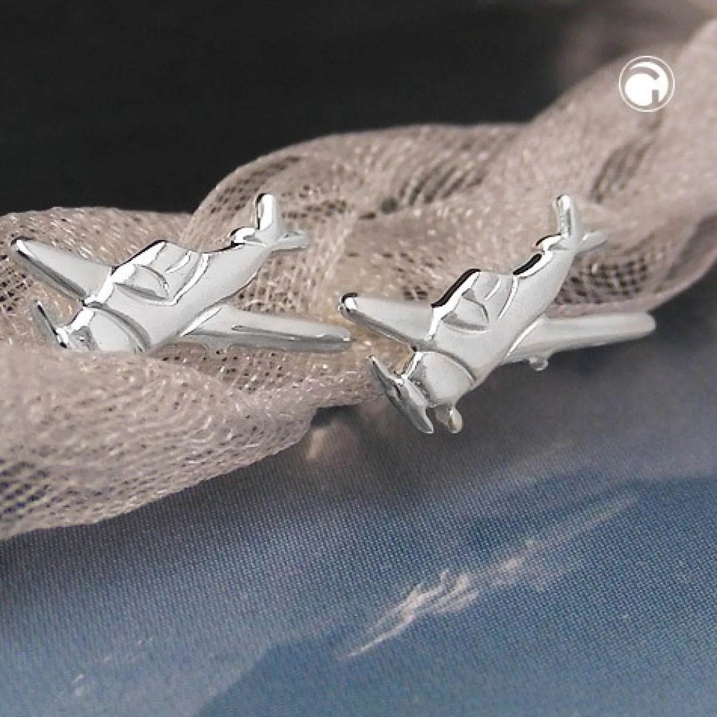 Paar Ohrstecker Stecker Ohrschmuck, kleines Flugzeug, 925 Silber, Kinder