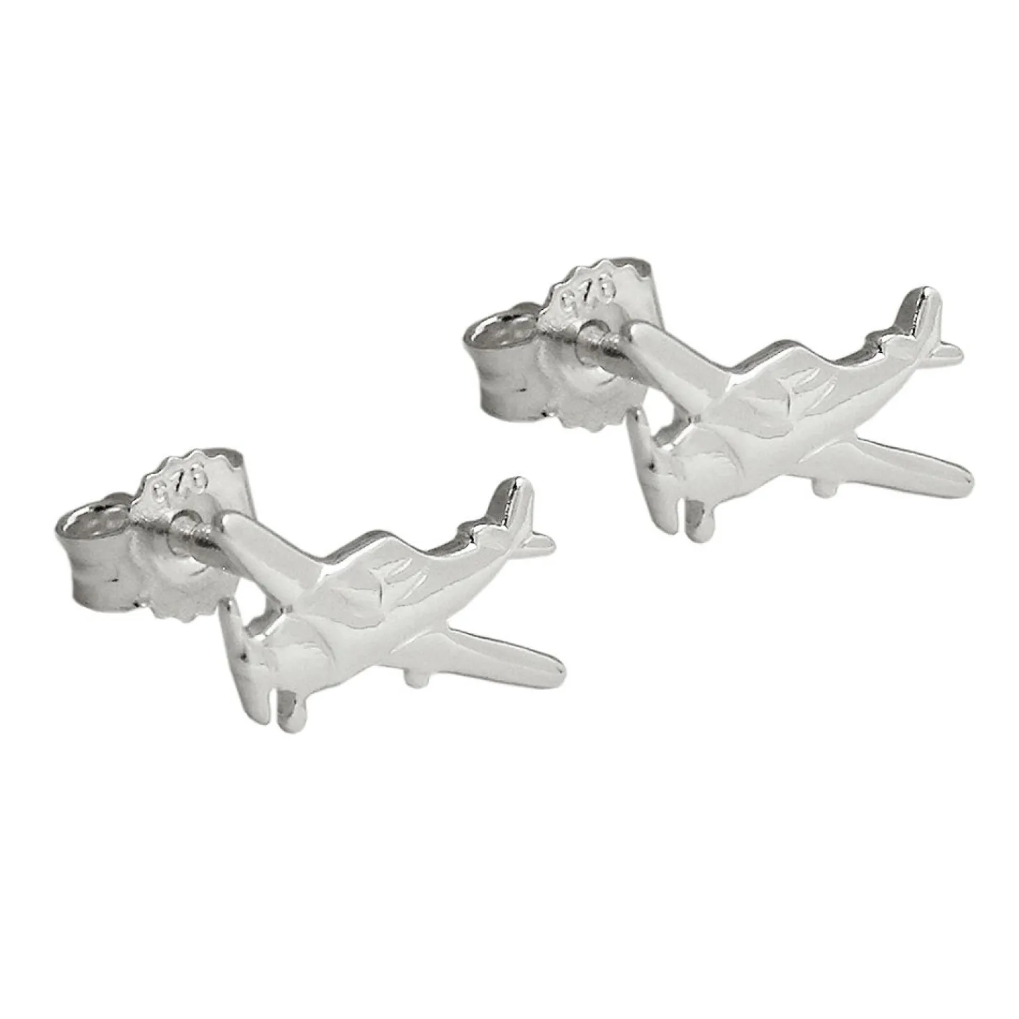 Paar Ohrstecker Stecker Ohrschmuck, kleines Flugzeug, 925 Silber, Kinder