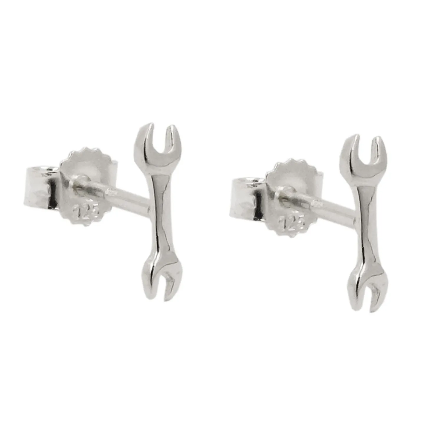 Paar Ohrstecker Stecker Ohrschmuck, Schraubenschlüssel, 925 Silber, Kinder