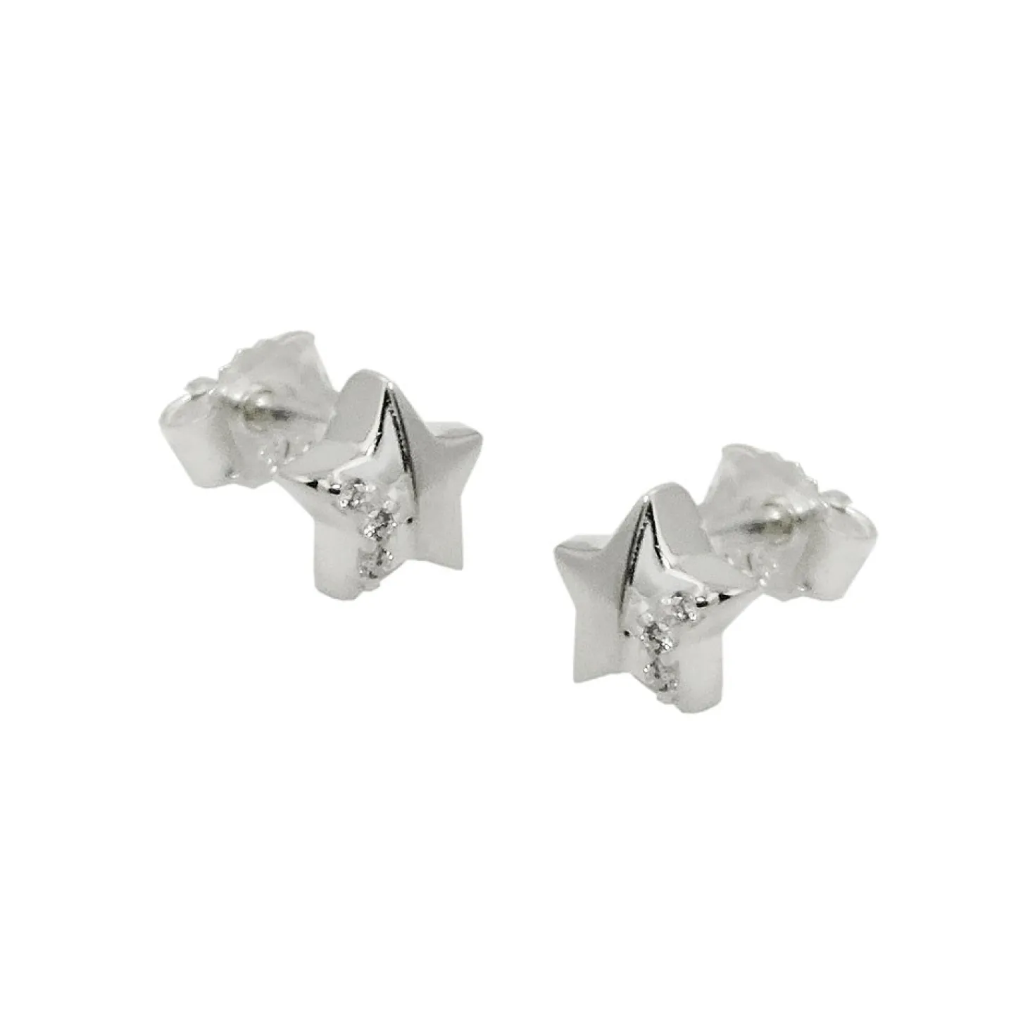Paar Ohrstecker Stecker Ohrschmuck Sterne Sternchen mit 5 Spitzen, 925 Silber