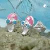 Paar Ohrstecker Stecker Schuhe Pantoffeln aus 925 Silber rosa-hellblau