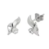 Paar Ohrstecker 11x6mm mit Zirkonia weiß 9Kt 375 Gold Weißgold Ohrschmuck