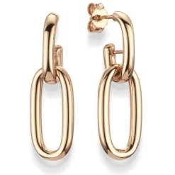 Paar Paperclip Creolen Ohrhänger Hängerstecker 30x11,5mm aus 585 Gold Rotgold