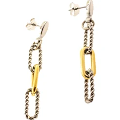 Paar Paper-Clip Ohrringe Ohrhänger aus Edelstahl goldfarben beschichtet