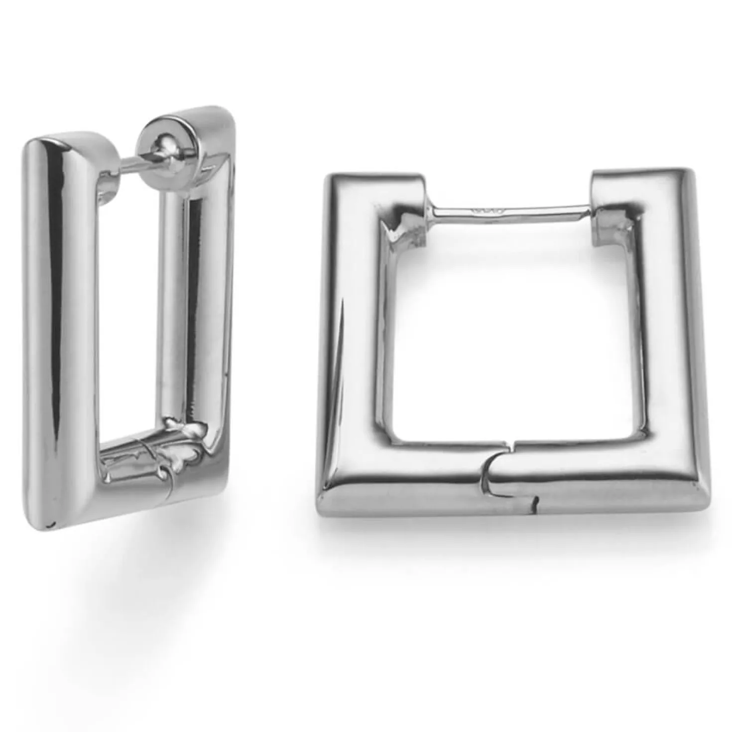 Paar quadratische Creolen 20x20mm Ohrringe Ohrschmuck aus 585 Gold Weißgold
