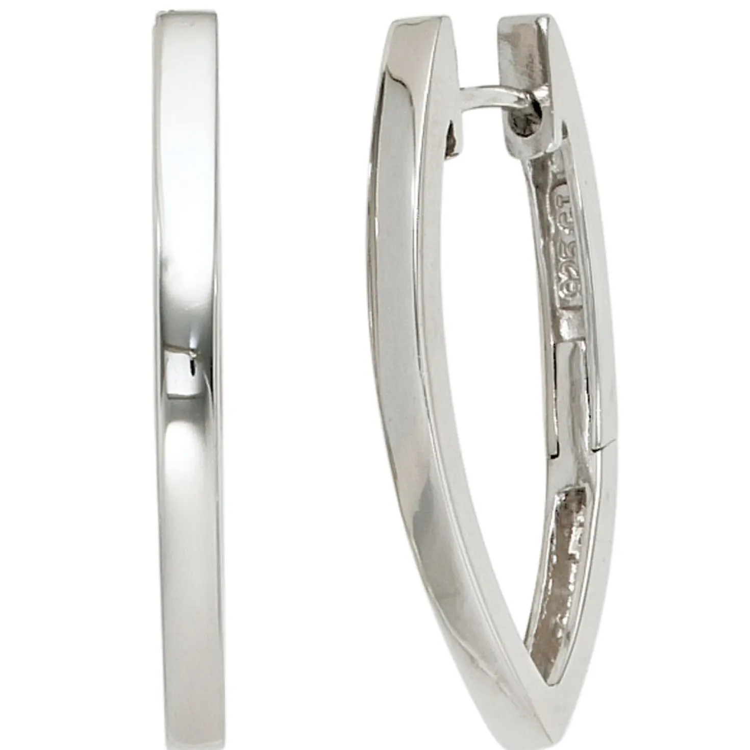 Paar Silbercreolen Creolen 2,7x28,6mm Creole aus 925 Silber oval spitzoval Damen