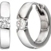 Paar Solitär Creolen 15,6mm Ohrringe weiße Zirkonia 925 Sterlingsilber Damen