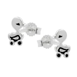 Paar Stecker Ohrstecker Ente Enten Spielzeug, 925 Echt Silber, Kinder