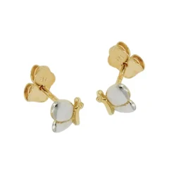 Paar Stecker Ohrstecker Schmetterling Kinder-Ohrschmuck, 375 Gold Gelbgold