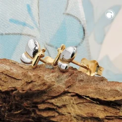 Paar Stecker Ohrstecker Schmetterling Kinder-Ohrschmuck, 375 Gold Gelbgold