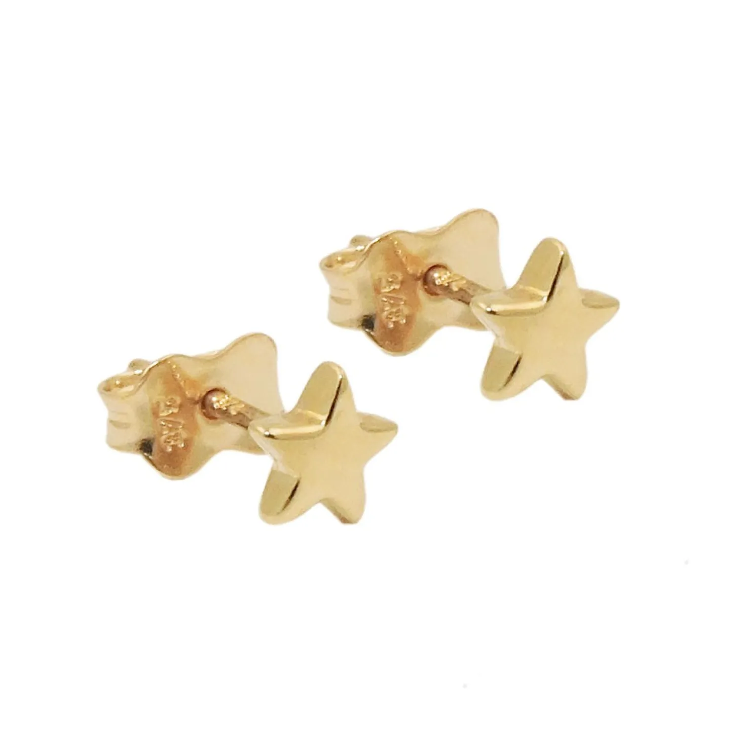 Paar Stecker Ohrstecker Sternen Sternchen Kinder-Ohrschmuck, 375 Gold Gelbgold