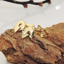 Paar Stecker Ohrstecker Wendepfeil Ohrringe Ohrschmuck, 375 Gold Gelbgold