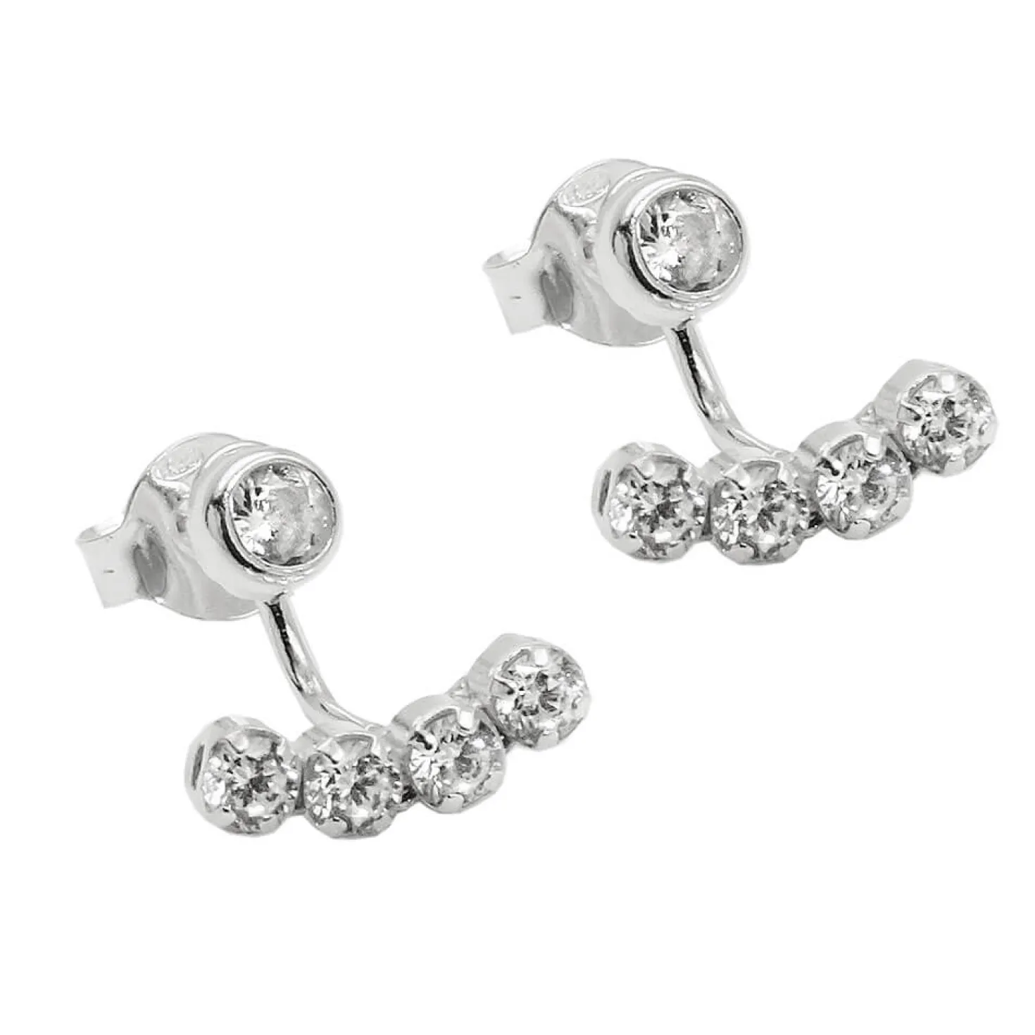 Paar 2-teilige Ohrringe Ohrstecker mit Zirkonia 10x9mm aus 925 Silber