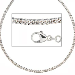 2,5 Panzerkette Silberkette Kette Collier, 925 Silber, 50cm, Unisex