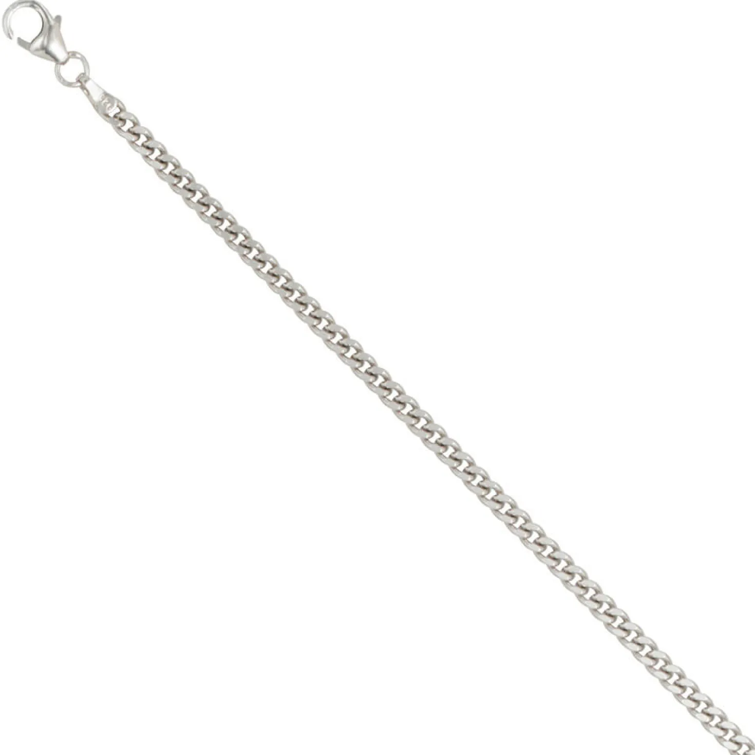 2,5 Panzerkette Silberkette Kette Collier, 925 Silber, 50cm, Unisex