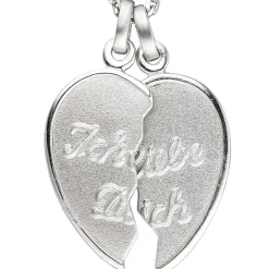 Partneranhänger Anhänger 20,5x22,8mm Herz zum Teilen Ich Liebe Dich 925 Silber