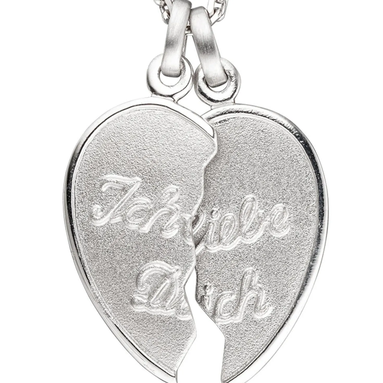 Partneranhänger Anhänger 20,5x22,8mm Herz zum Teilen Ich Liebe Dich 925 Silber