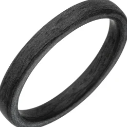 Partner Ring 3mm Fingerring aus Carbon schwarz Carbonring flach schlicht