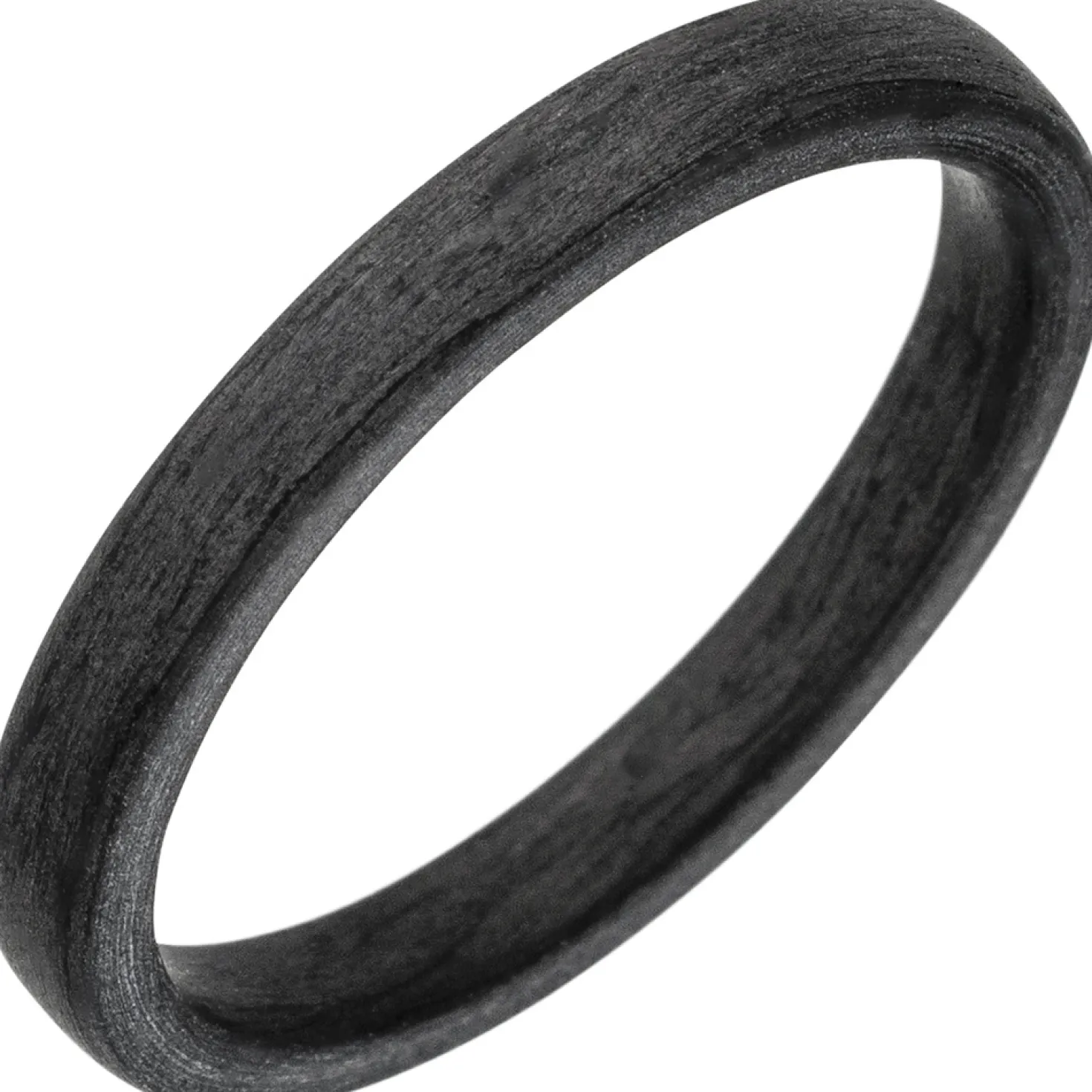 Partner Ring 3mm Fingerring aus Carbon schwarz Carbonring flach schlicht