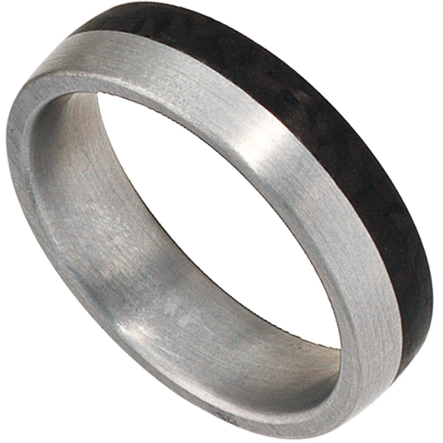 Partnerring Ring Edelstahl mit Carbon, Freundschaftsring, Unisex