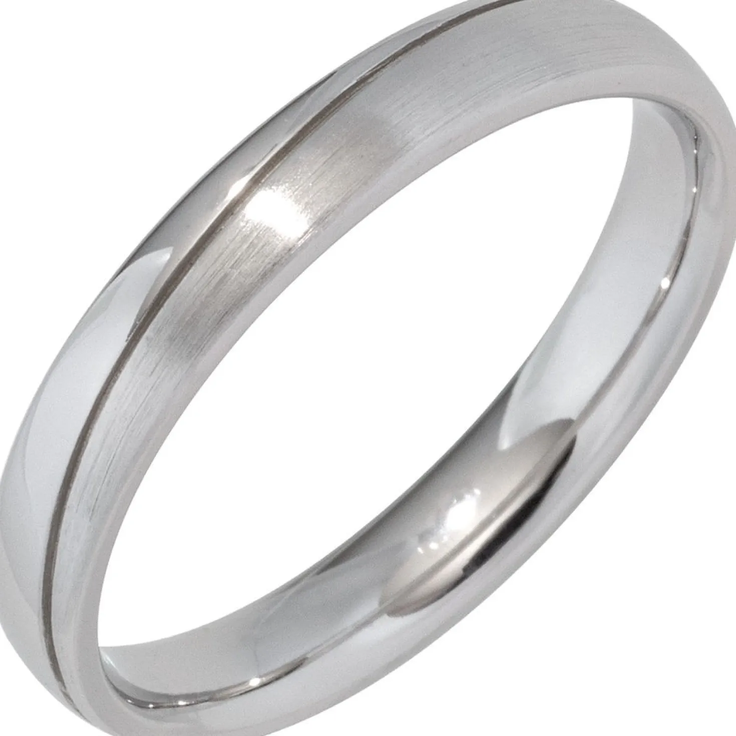 Partner Ring Silberring schlicht, 925 Silber Sterlingsilber rhodiniert teilmatt