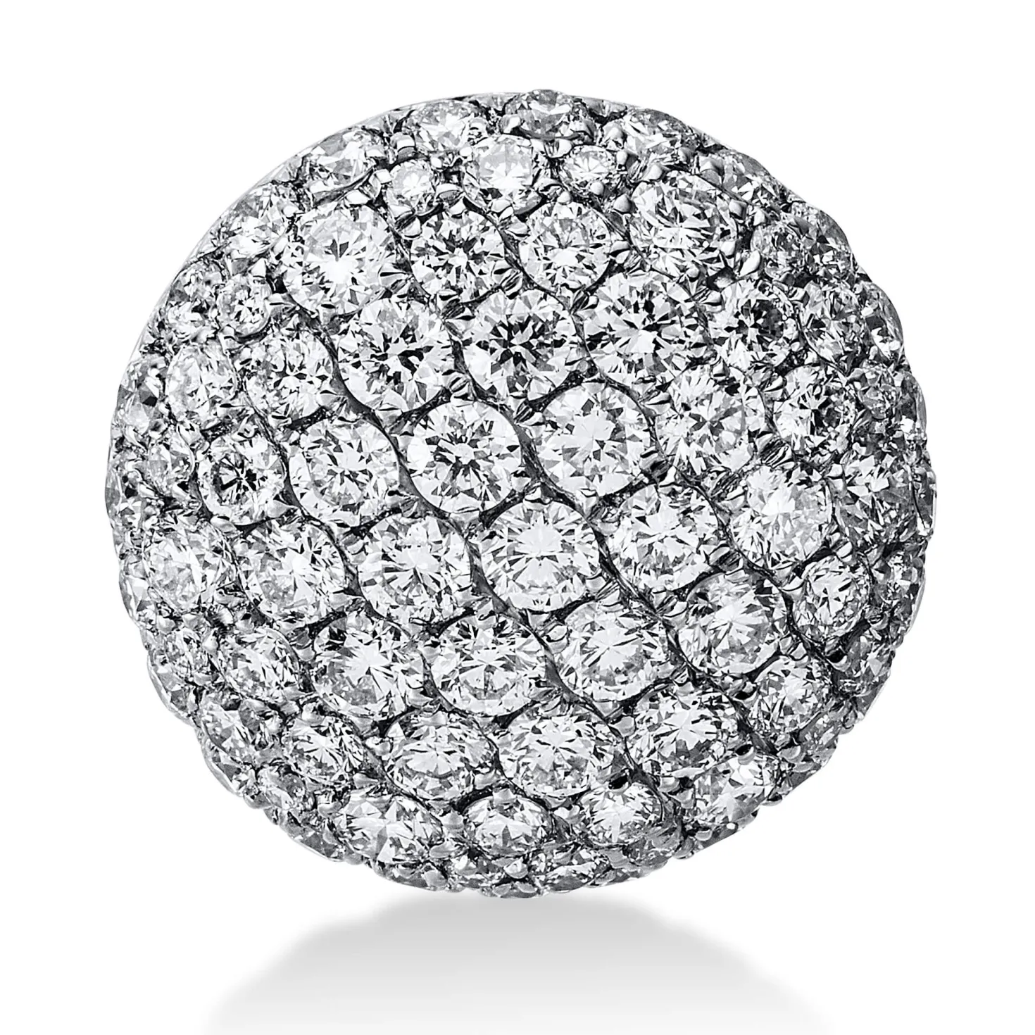 Pavé Anhänger aus 750 Gold Weißgold 79 Brillanten 0,88ct TW-VSI Ø12mm