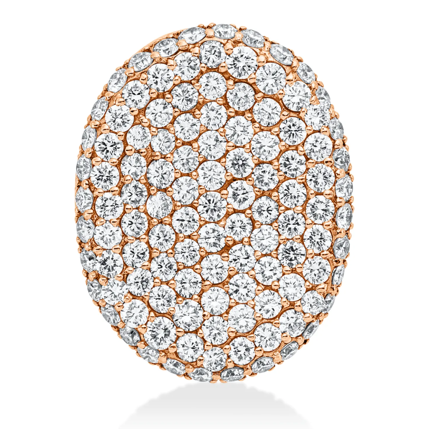 Pavé Anhänger aus 750 Rotgold 111 Brillanten 4,03ct TW-VSI 26,4x20,4mm