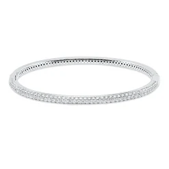 Pavé Armreif aus 750 Gold Weißgold 135 Brillanten 1,93ct TW-VSI 47x57mm