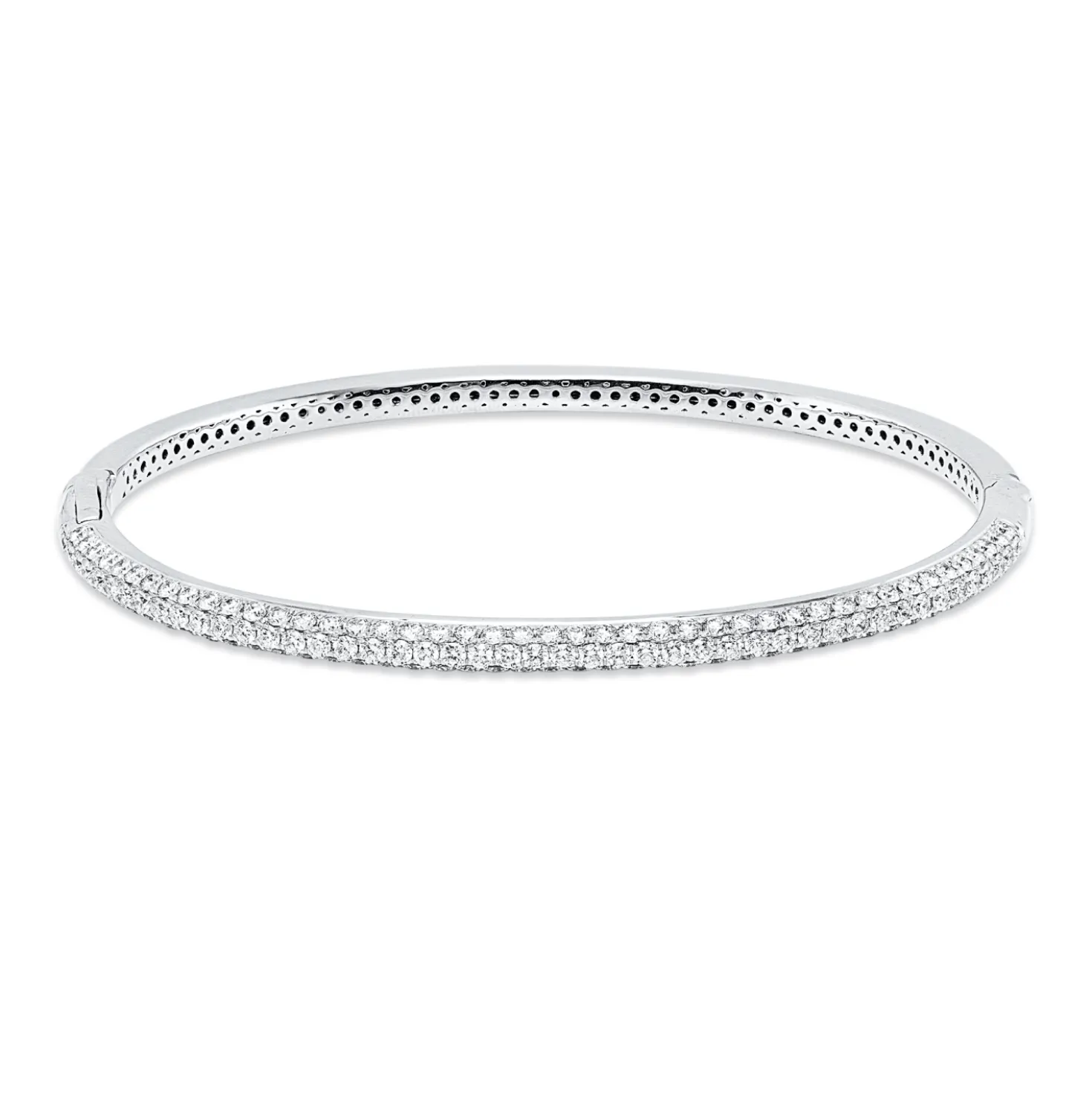 Pavé Armreif aus 750 Gold Weißgold 135 Brillanten 1,93ct TW-VSI 47x57mm
