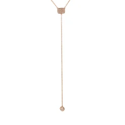 Pavé Collier aus 750 Gold Rotgold 54 Diamanten 0,12ct TW-VSI/SI L:46cm