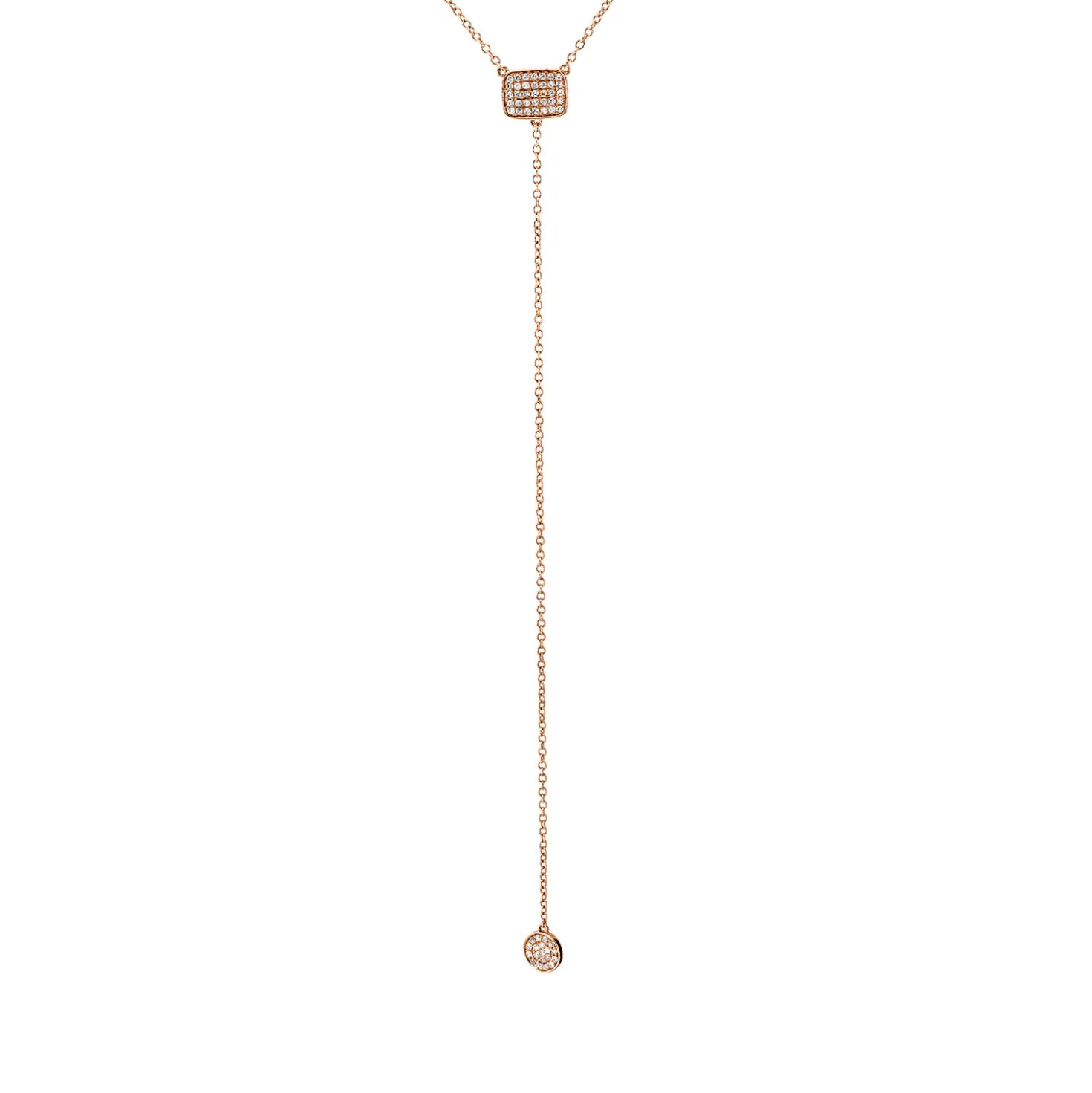 Pavé Collier aus 750 Gold Rotgold 54 Diamanten 0,12ct TW-VSI/SI L:46cm