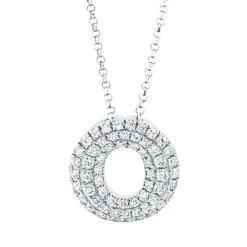 Pavé Collier Kreis aus 750 Weißgold 61 Brillanten 0,4ct TW-SI L:43,2cm
