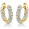Pavé Creolen aus 750 Gold Gelbgold 84 Brillanten 1,46ct TW-VSI 14,8x2,9mm