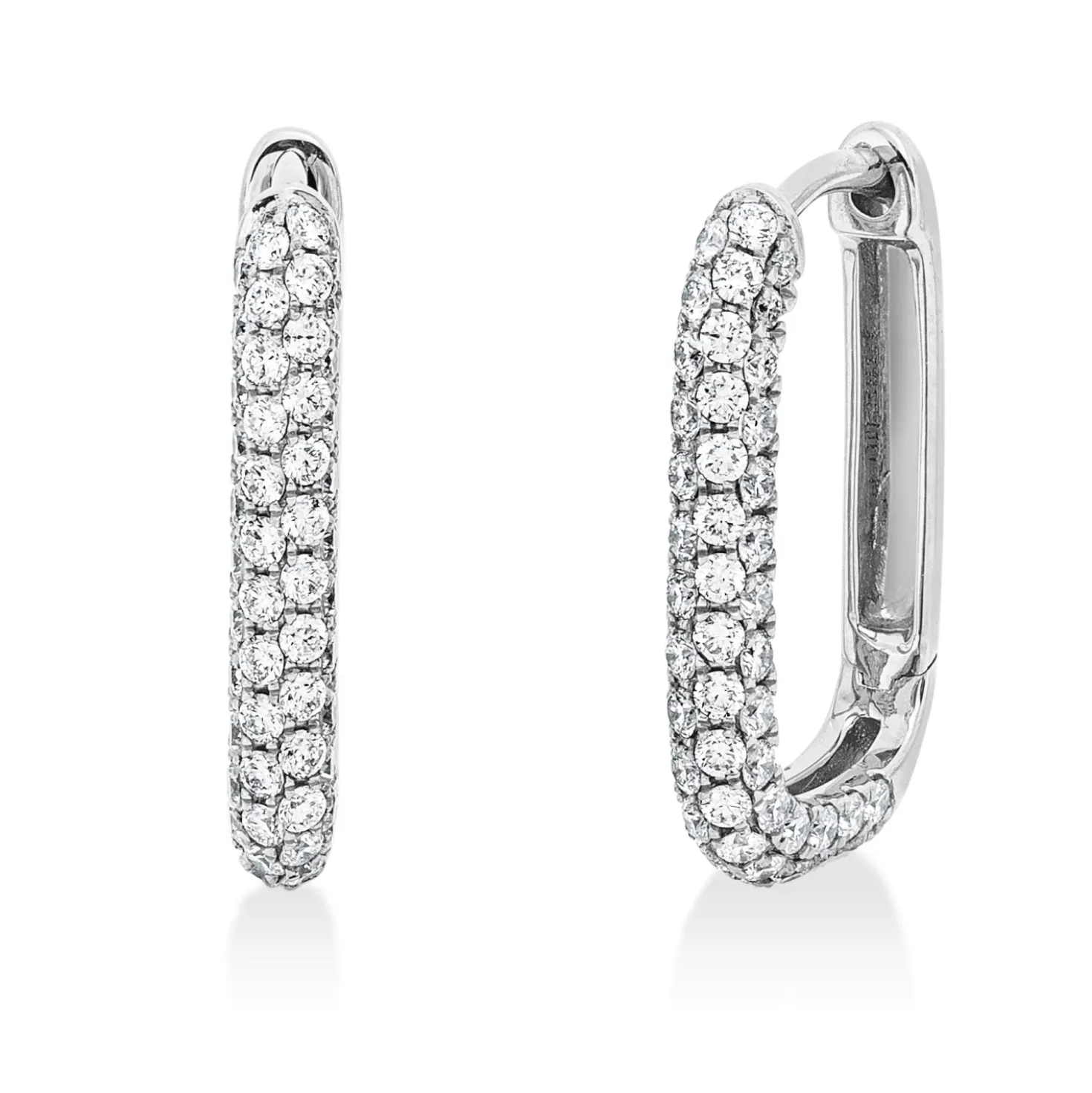 Pavé Creolen aus 750 Gold Weißgold 122 Brillanten 0,87ct TW-SI 17x2,4mm