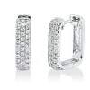 Pavé Creolen aus 750 Gold Weißgold 74 Brillanten 0,46ct W-SI 14,8x4mm