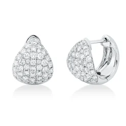 Pavé Creolen aus 585 Gold Weißgold 84 Diamanten 1,41ct TW-SI 14,4x11mm