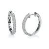 Pavé Creolen aus 750 Weißgold 104 Brillanten 0,94ct TW-SI 19,9x2,8mm