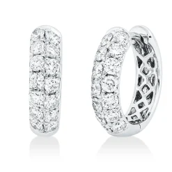 Pavé Creolen aus 750 Weißgold 28 Brillanten 0,82ct TW-VSI/SI 21,5x3,5mm