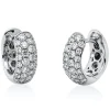 Pavé Creolen aus 750 Weißgold 60 Brillanten 0,87ct TW-VSI 12,7x4,7mm