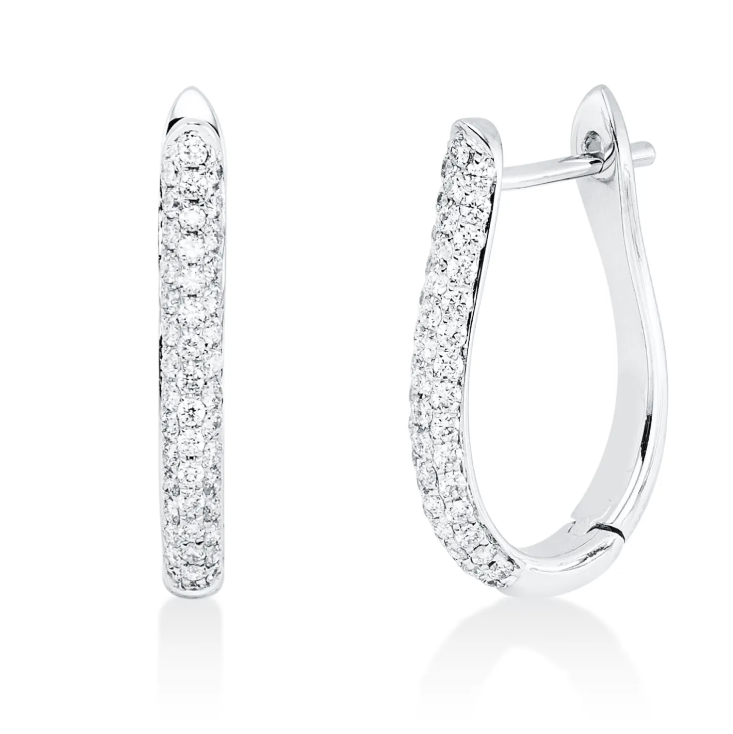 Pavé Creolen aus 750 Weißgold 92 Brillanten 0,4ct TW-VSI 18,3x2,4mm