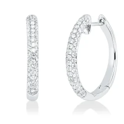 Pavé Creolen aus 750 Weißgold 110 Brillanten 0,55ct TW-VSI 17,9x2,3mm