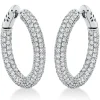 Pavé Creolen aus 750 Weißgold 352 Brillanten 6,39ct TW-VSI 29,2x4,1mm