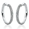 Pavé Creolen aus 750 Weißgold 82 Brillanten 0,86ct TW-VSI 25,6x3,1mm