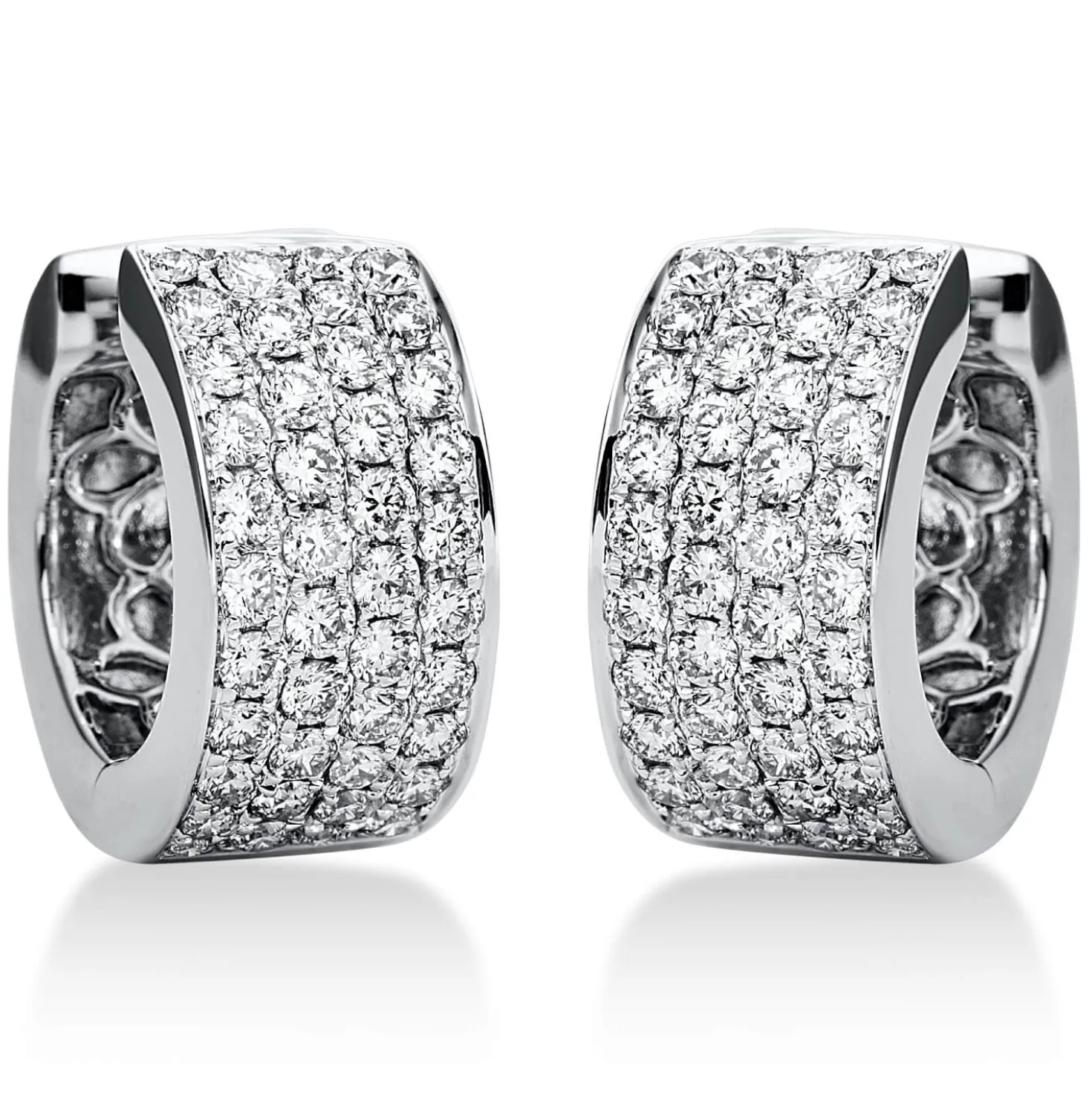 Pavé Creolen breit aus 750 Weißgold 84 Brillanten 1,4ct TW-VSI 15,9x7,5mm
