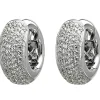 Pavé Creolen 17,1x7,5mm aus 925 Silber 146 Zirkonia weiss Ohrringe Ohrschmuck